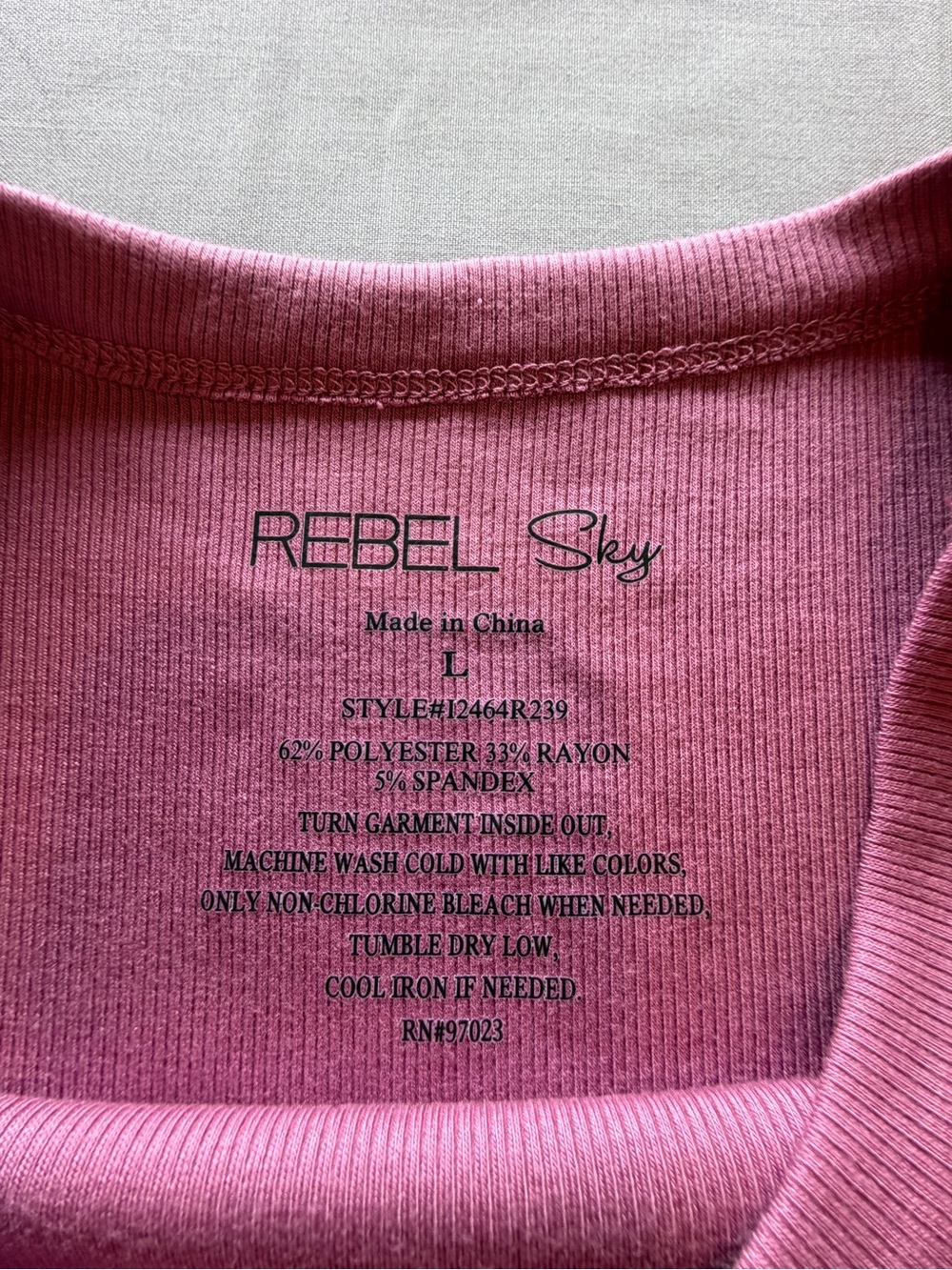 Everyday Pink Ribbed Crop Tee - Picture 2 of 5